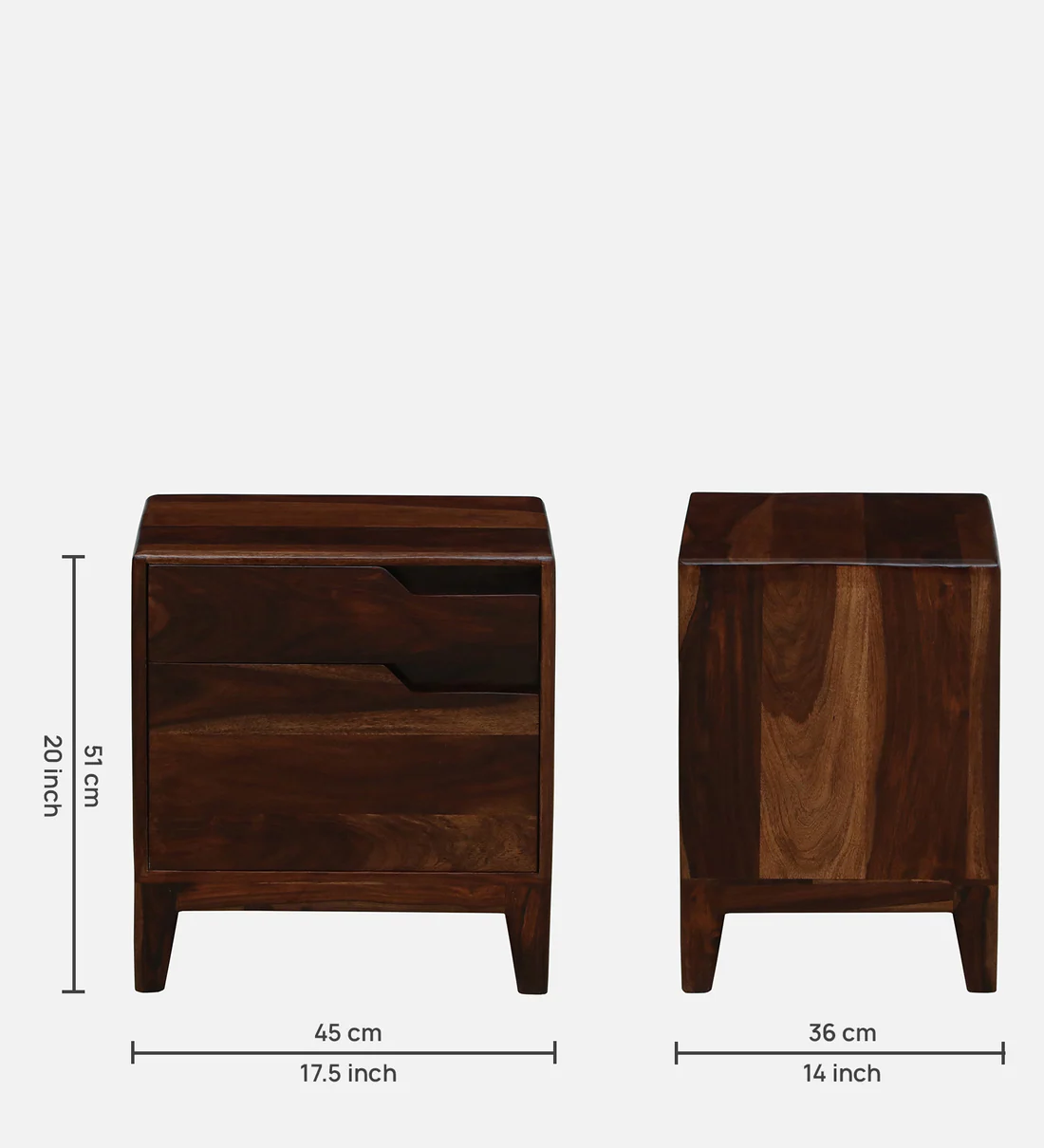 Dawson Solid Wood Bedside Table in Scratch Resistant Natural Finish - Image 10