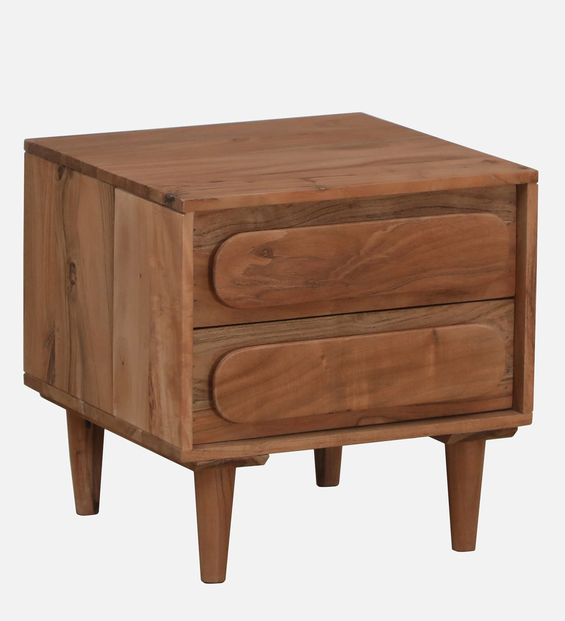 Sovren Solid Wood Bedside Table in Warm Clay Natural Finish - Image 3