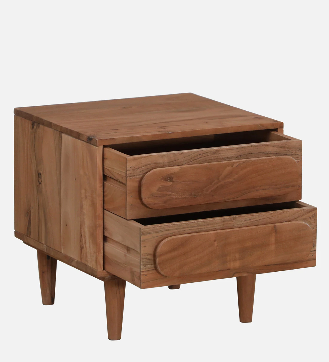 Sovren Solid Wood Bedside Table in Warm Clay Natural Finish - Image 5