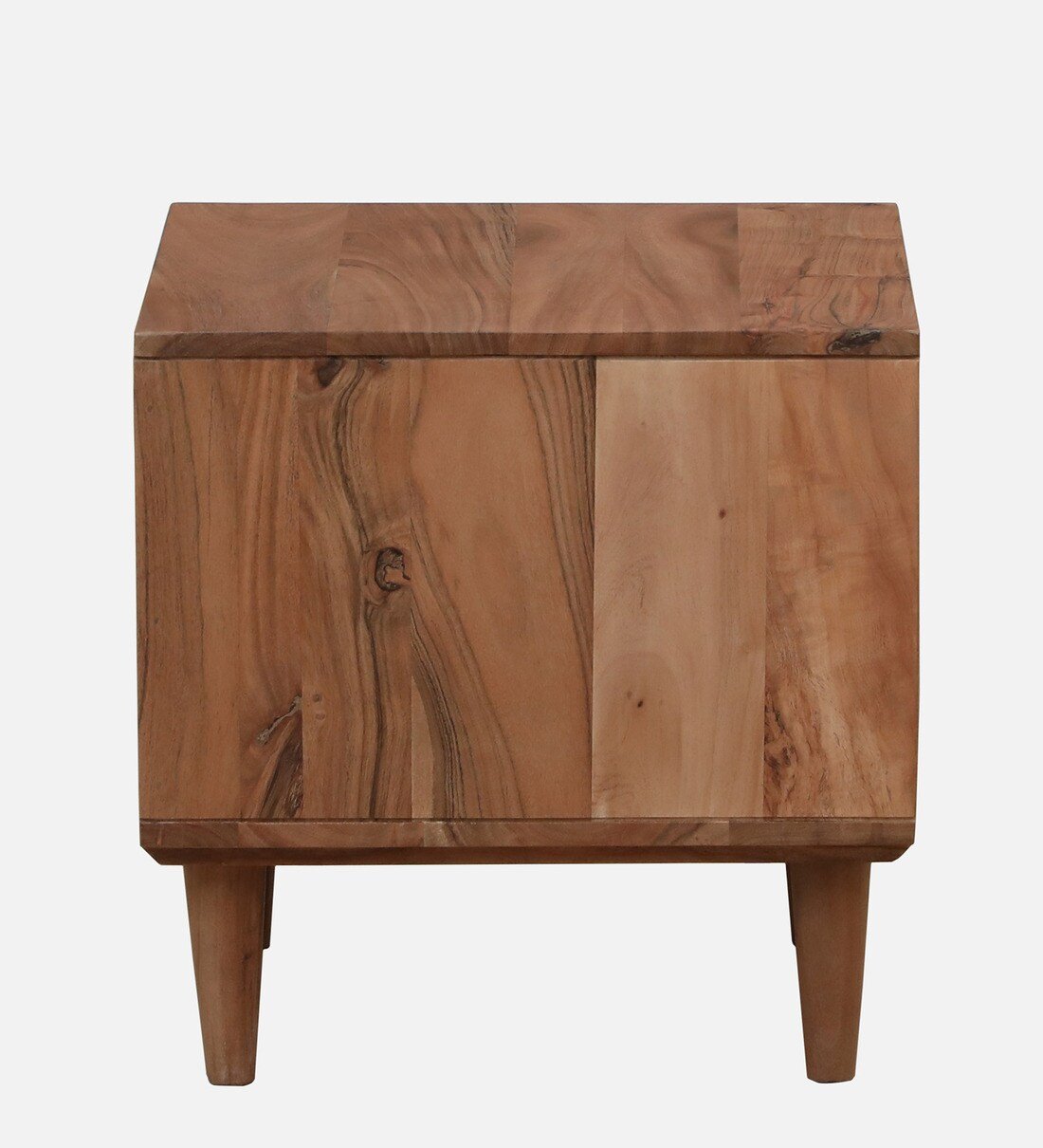 Sovren Solid Wood Bedside Table in Warm Clay Natural Finish - Image 8