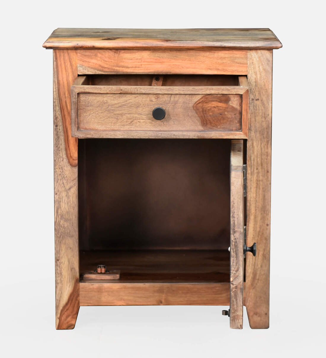 Sivaroa Luxury Solid Wood Bedside Cabinet in Teak Finish - Image 6