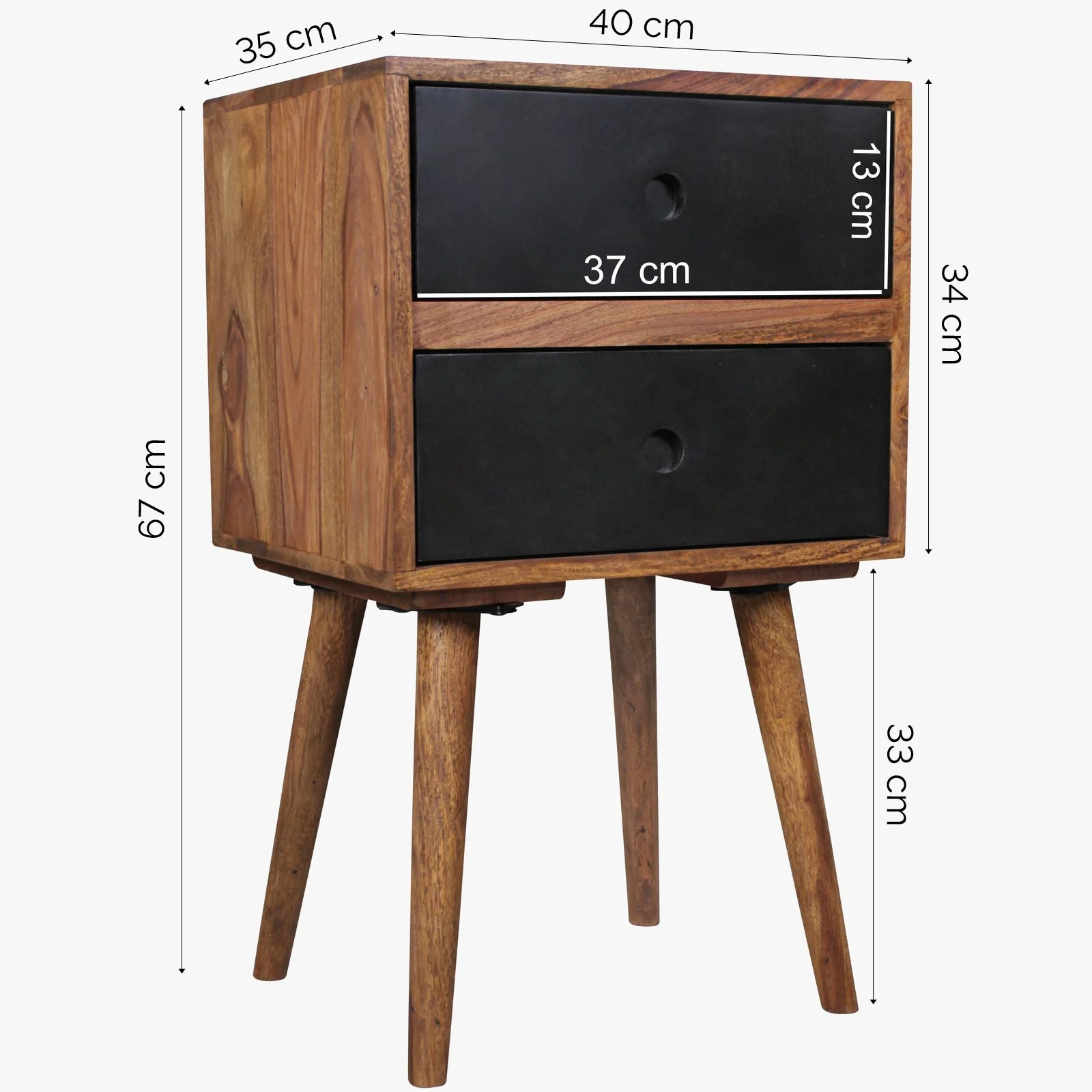 Lerona Natural Finish Bedside Unit - Image 9
