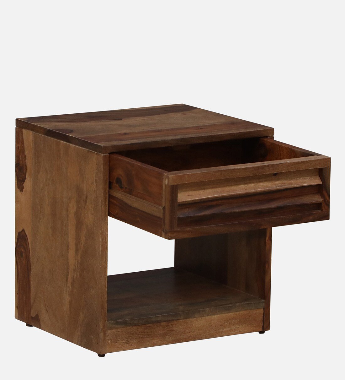 Nilsson Solid Sheesham Wood Nightstand in Natural Teak Finish - Image 5