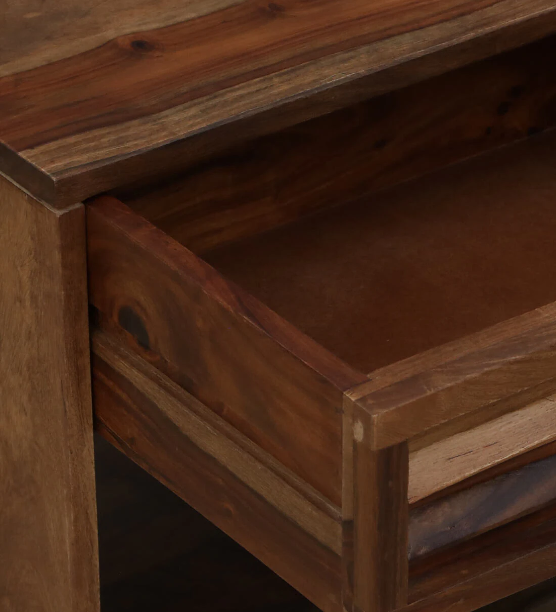 Nilsson Solid Sheesham Wood Nightstand in Natural Teak Finish - Image 6