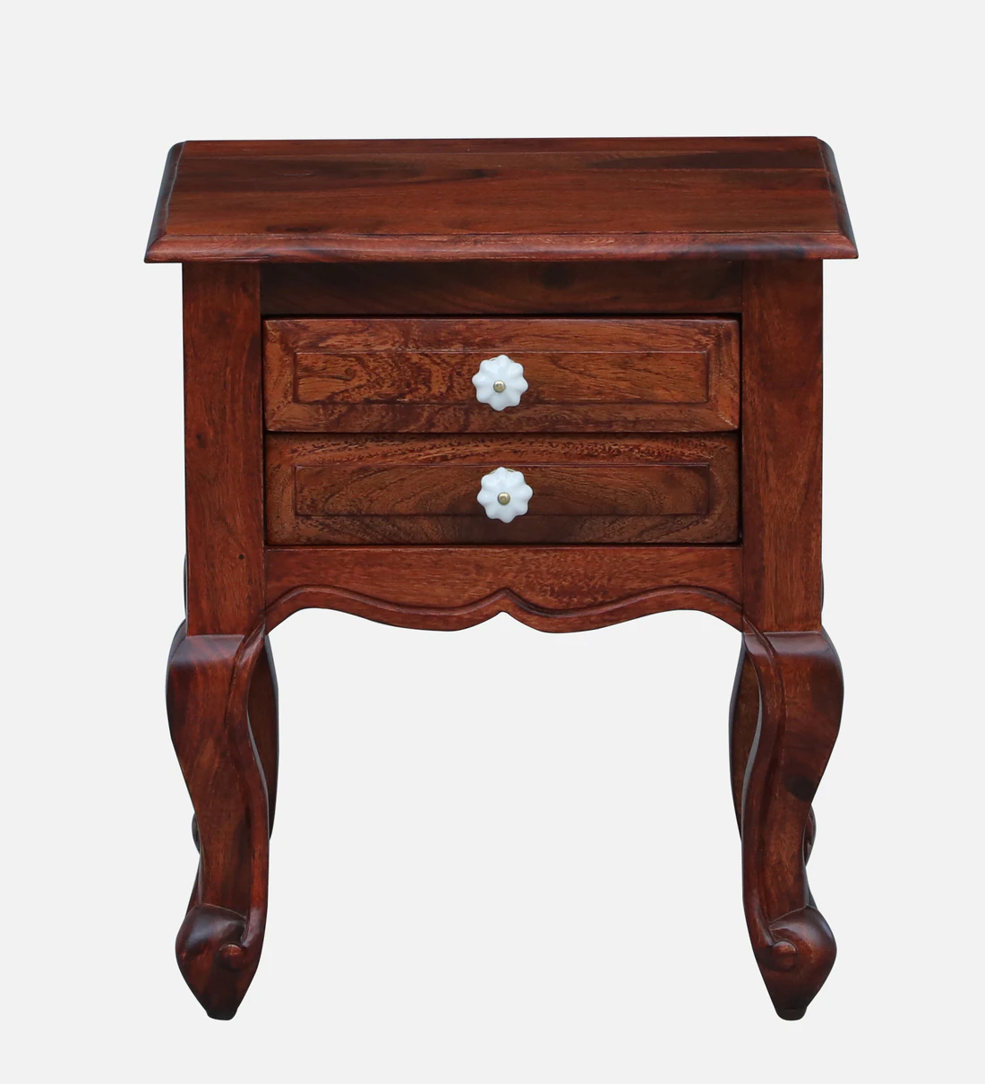Lurven Sheesham Wood Bedside Table in Smoked Almond Natural Finish - Image 5