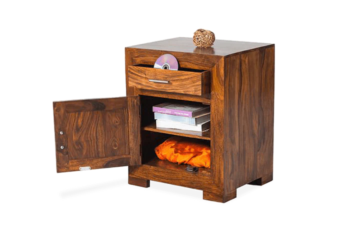 Cden Natural Finish Wooden Bedroom Table - Image 6