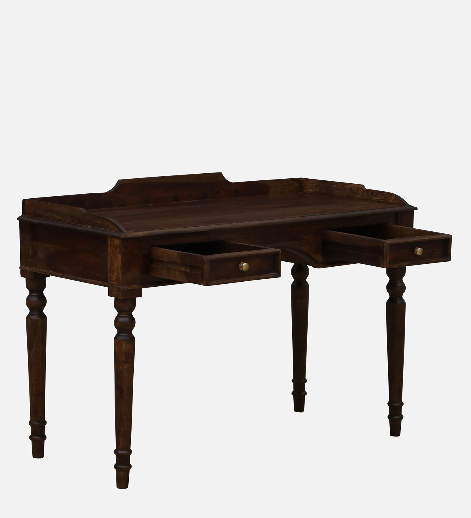 Shok Sheesham Wood Writing Table In Provincial Teak Finish - Image 3