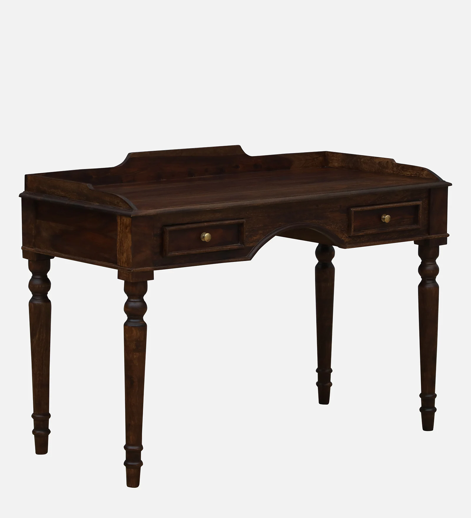 Shok Sheesham Wood Writing Table In Provincial Teak Finish - Image 6