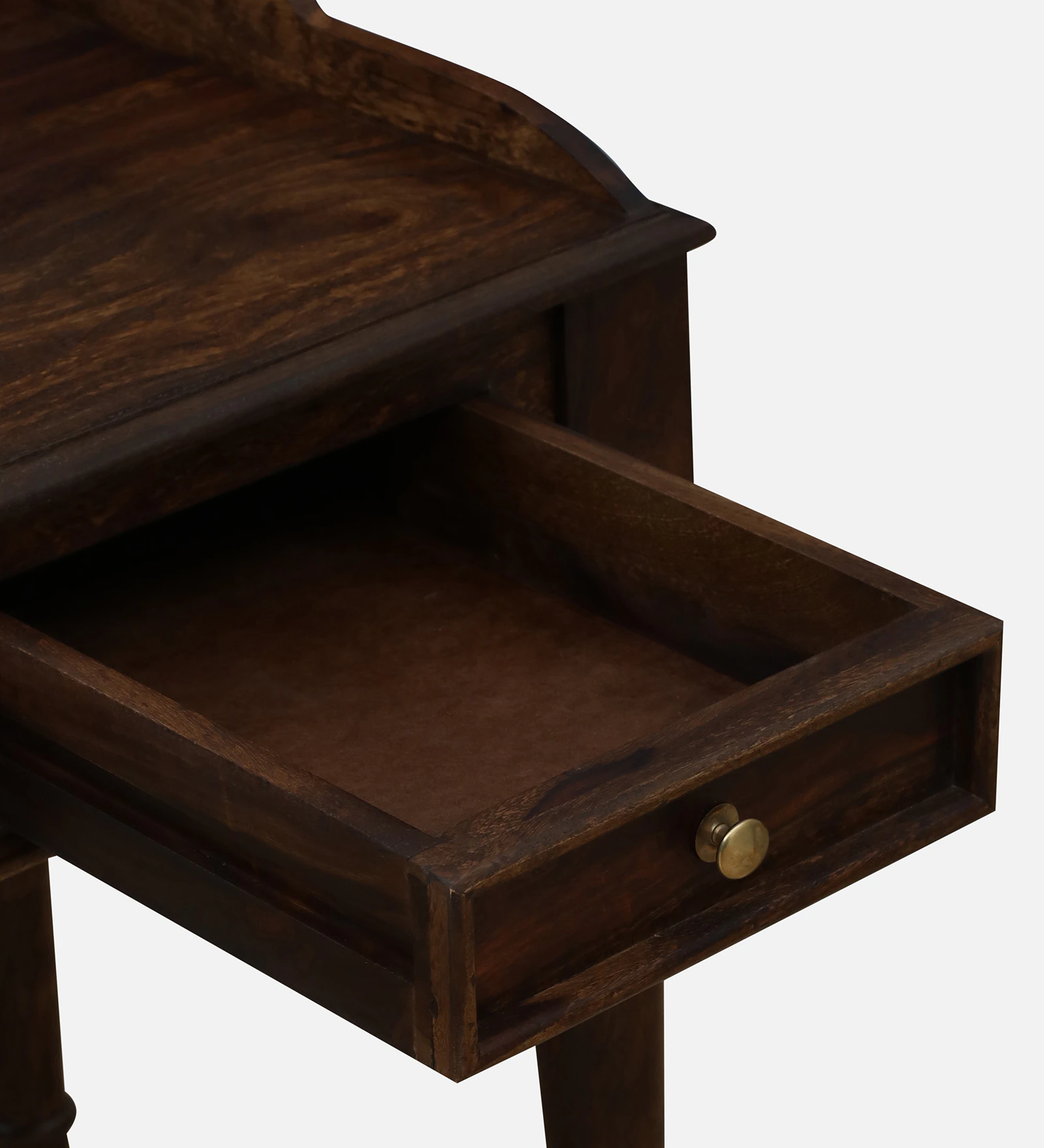 Shok Sheesham Wood Writing Table In Provincial Teak Finish - Image 8