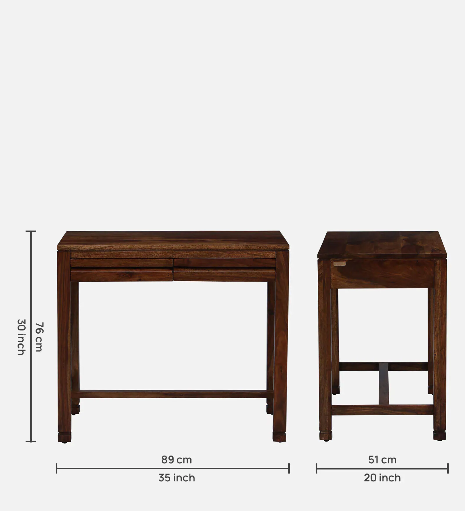 Near Sheesham Wood Writing Table In Provincial Teak Finish - Image 2