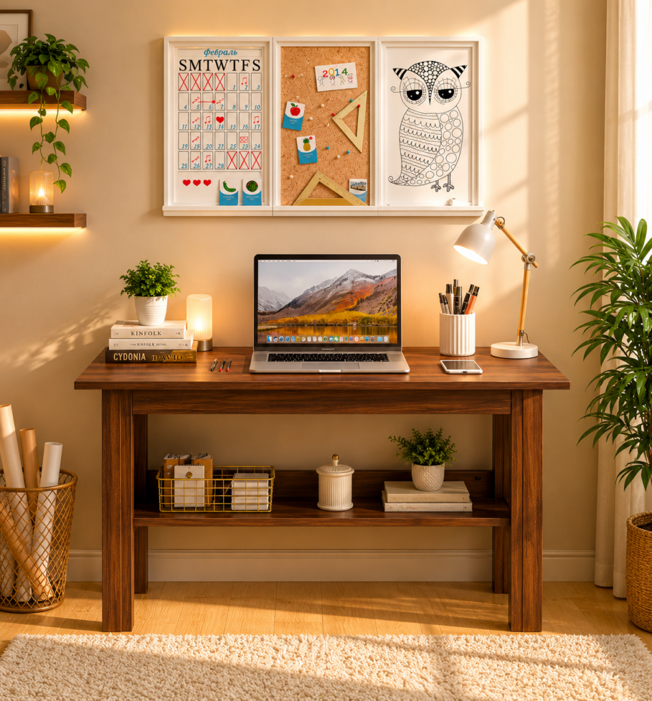 Anew Writing Table In Brown Maple Finish