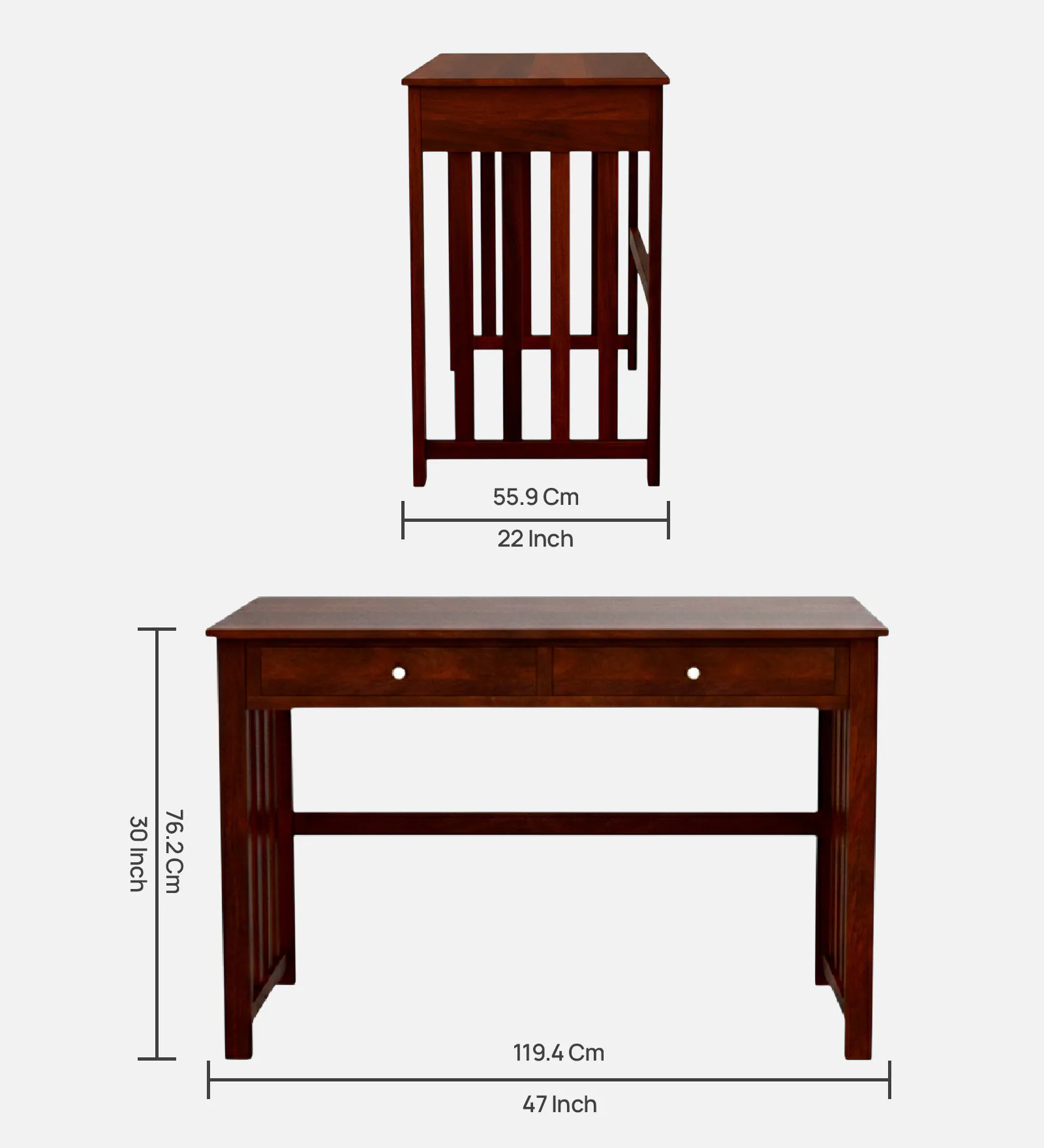 Lovly Writing Table In Dark Walnut Finish - Image 2