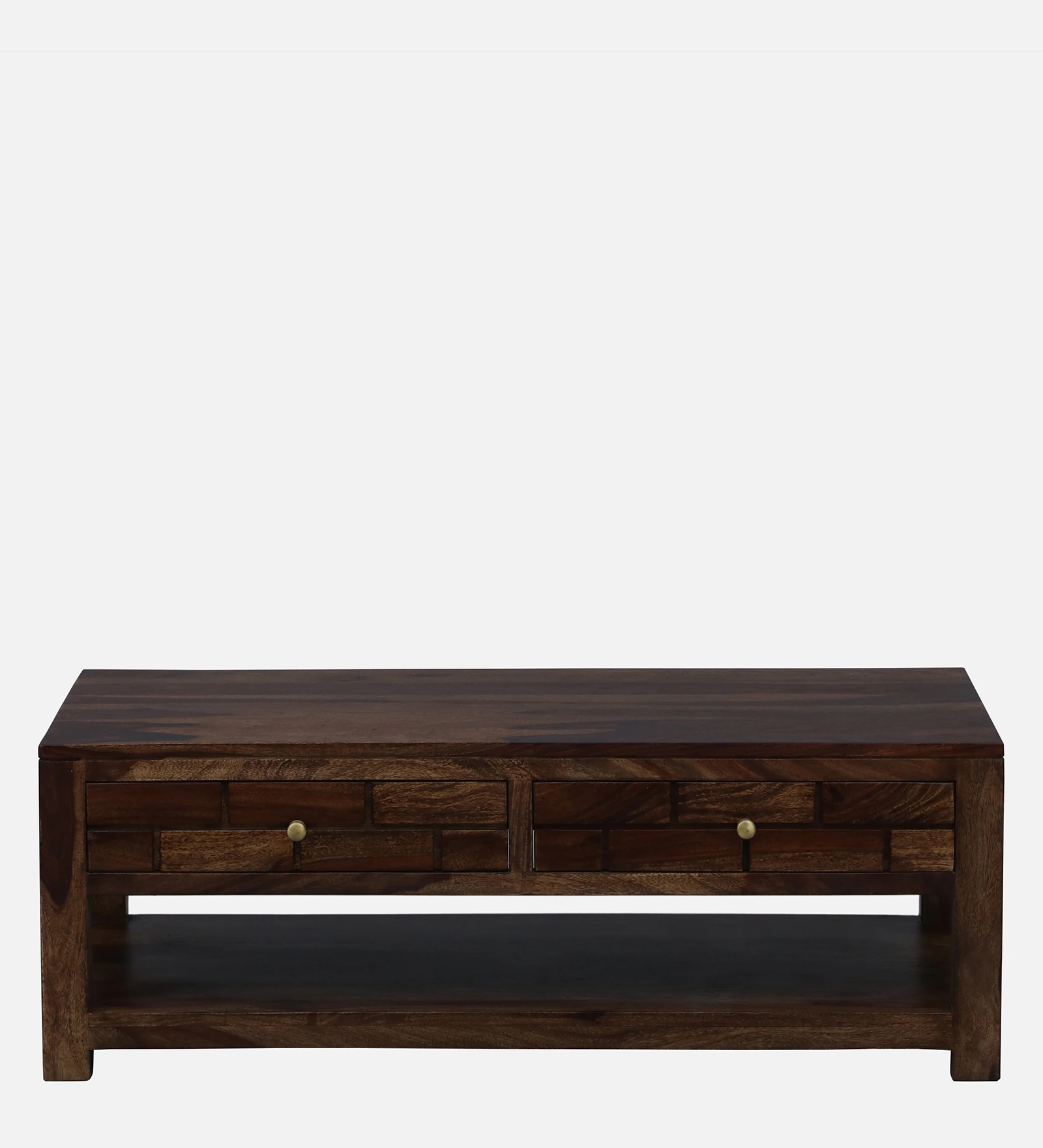 Mango Wood Rustic Farmhouse Coffee Table in Dark Walnut - Image 6