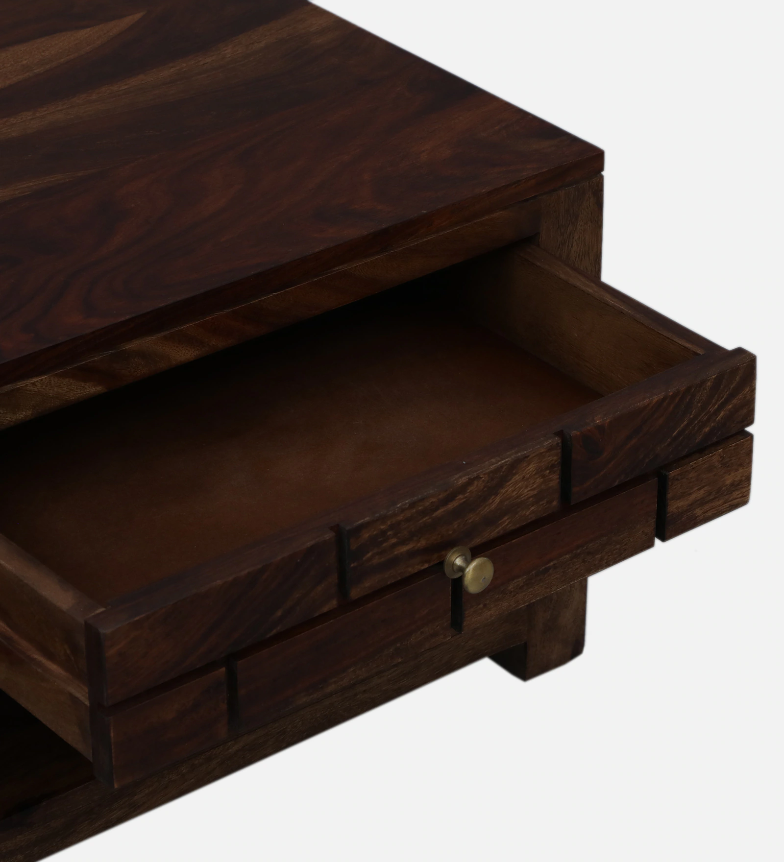 Mango Wood Rustic Farmhouse Coffee Table in Dark Walnut - Image 7