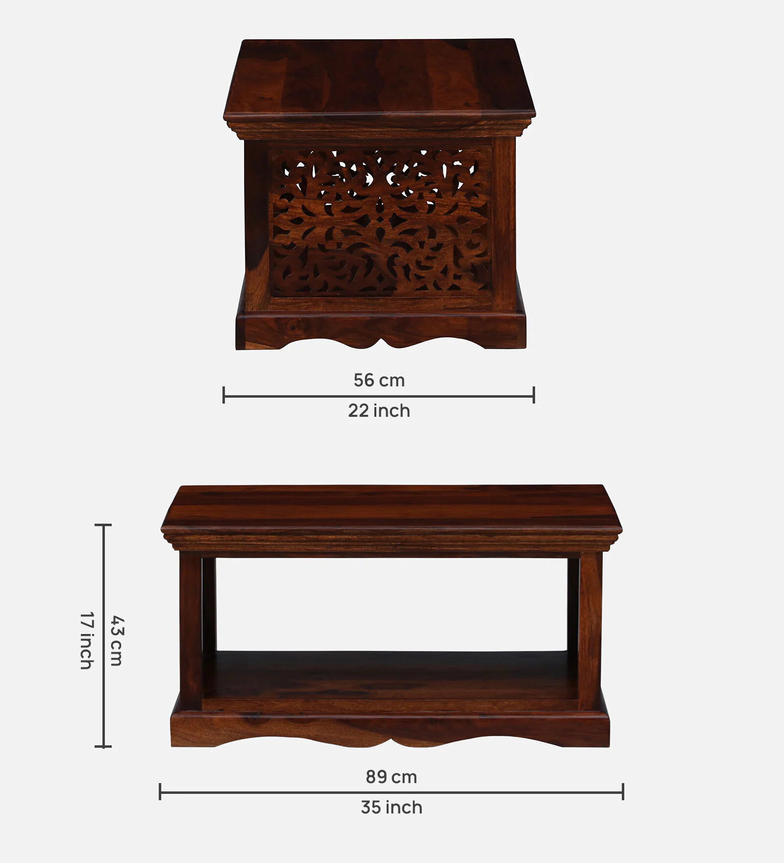 Solid Teak Wood Scandinavian Coffee Table in Light Oak - Image 3