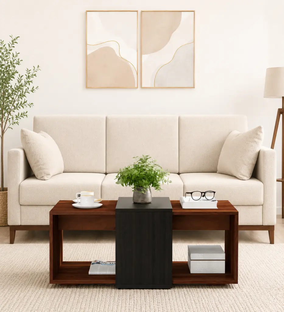 Kster Solid Wood Coffee Table in Warm Walnut Finish