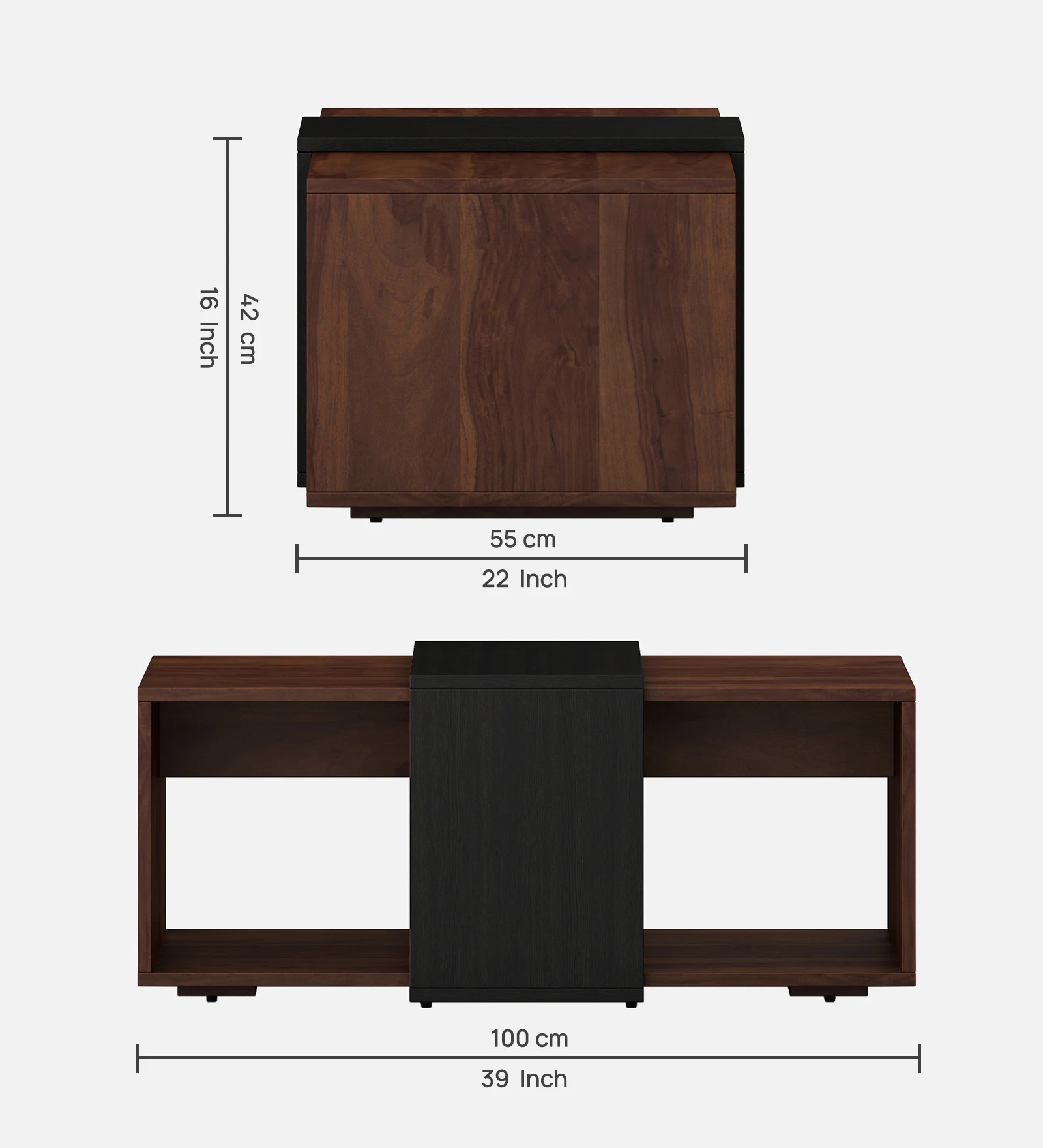 Kster Solid Wood Coffee Table in Warm Walnut Finish - Image 6