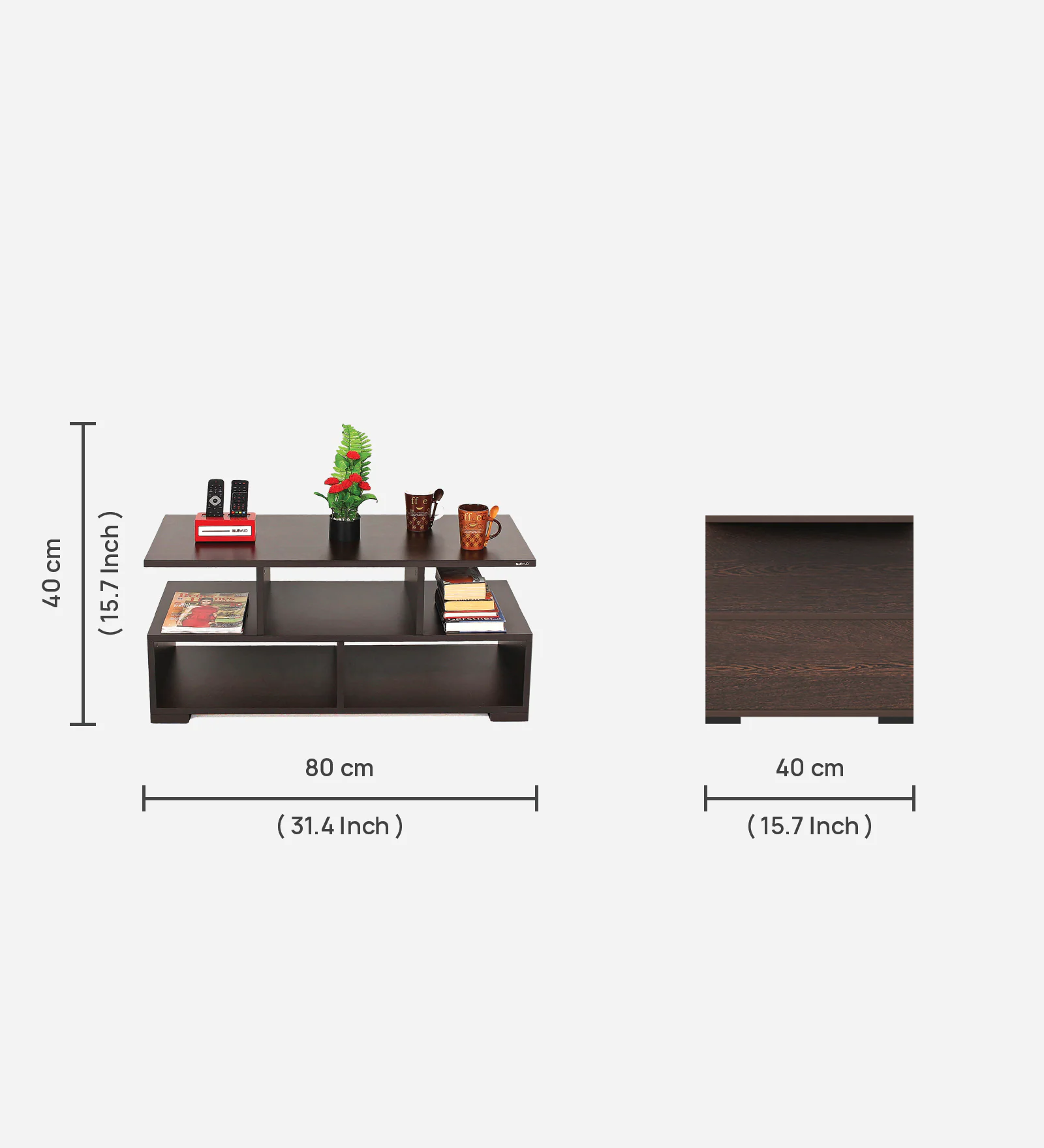 Elvara Rectangular Coffee Table with Open Shelf Storage - Image 4