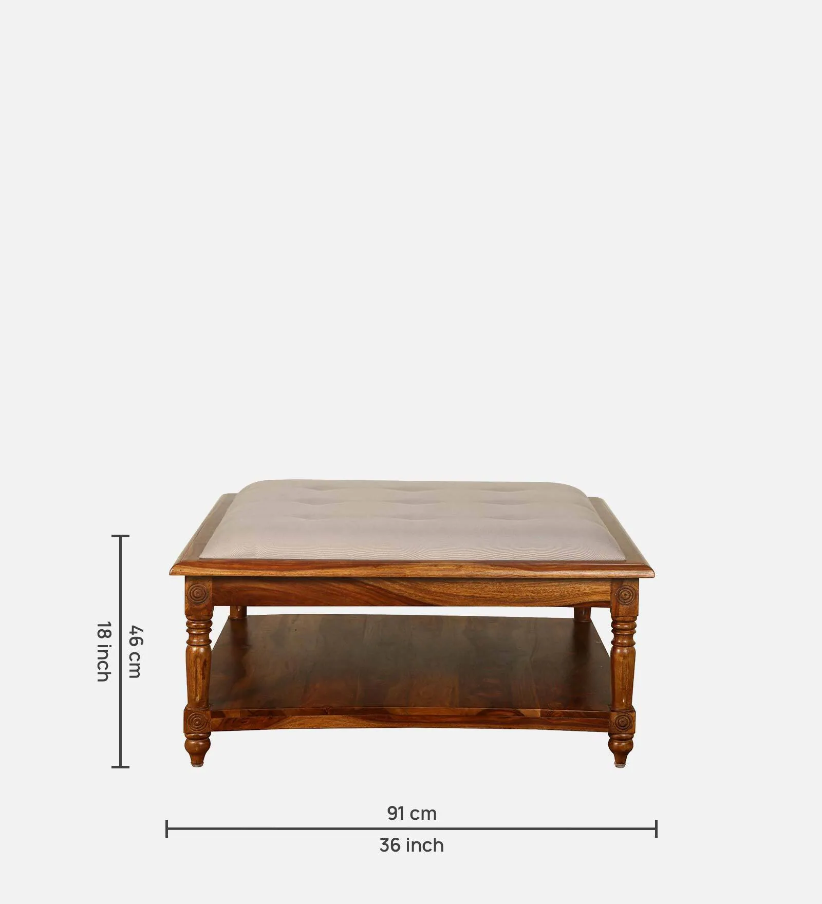 Rubberwood Minimalist Coffee Table in Matte Black Finish - Image 6