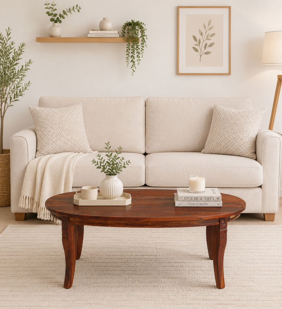 Pine Wood Vintage Trunk Style Coffee Table in Rustic Brown