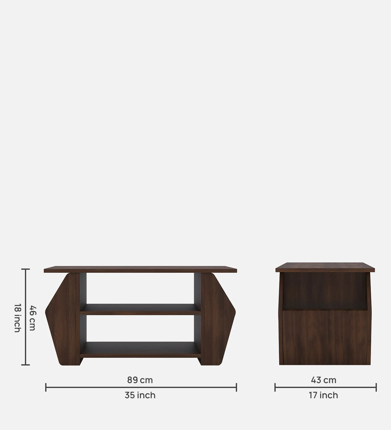 Teak Grain Rectangular Coffee Table in Honey Oak Finish - Image 2