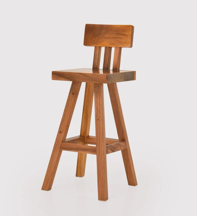 Elara Solid Wood Bar Stool in Walnut Finish - Image 4