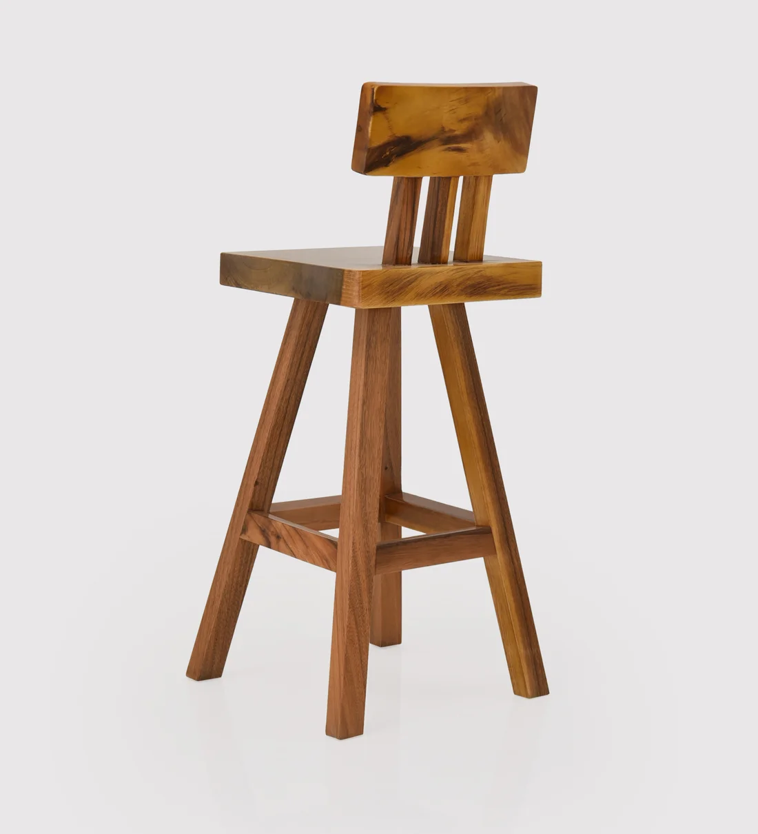 Elara Solid Wood Bar Stool in Walnut Finish - Image 6