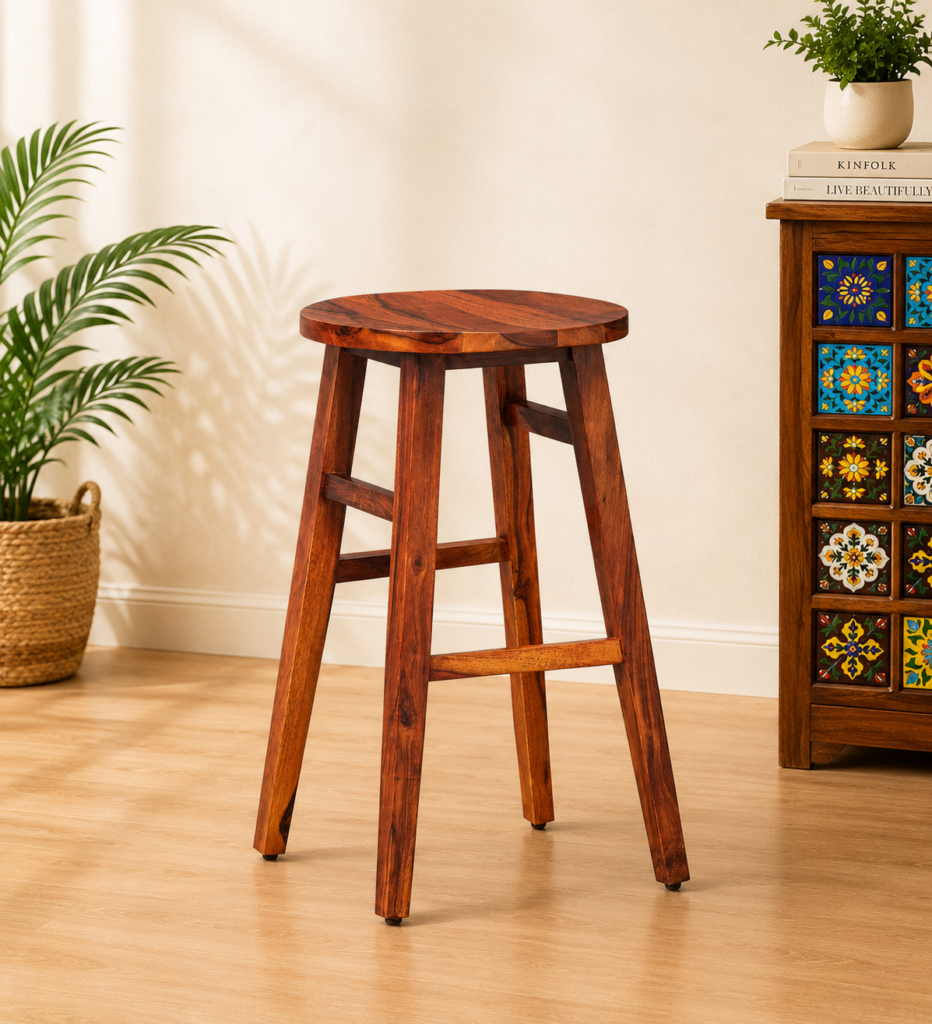 Haven Solid Sheesham Wood Bar Stool for Modern Interiors