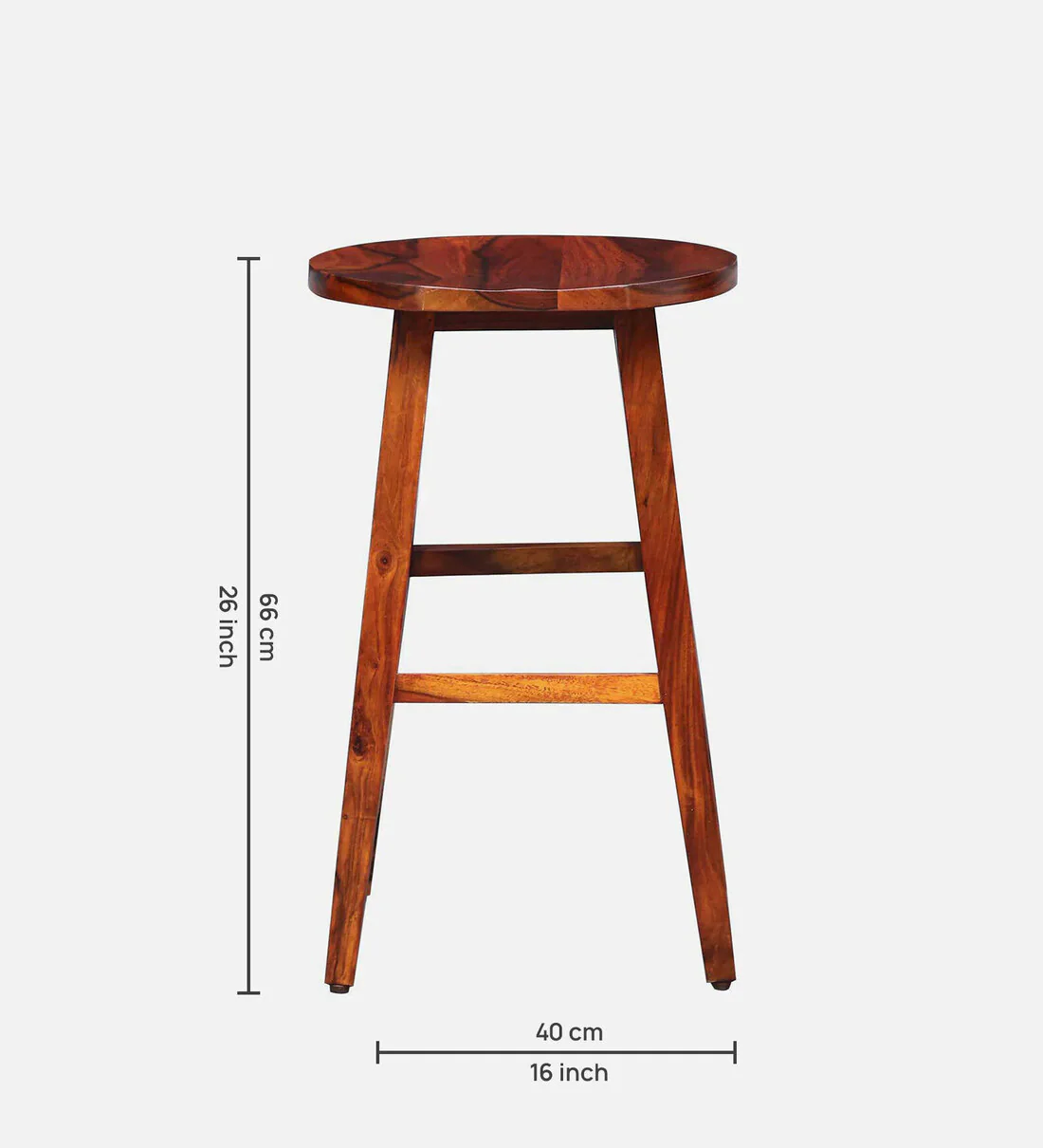 Haven Solid Sheesham Wood Bar Stool for Modern Interiors - Image 3