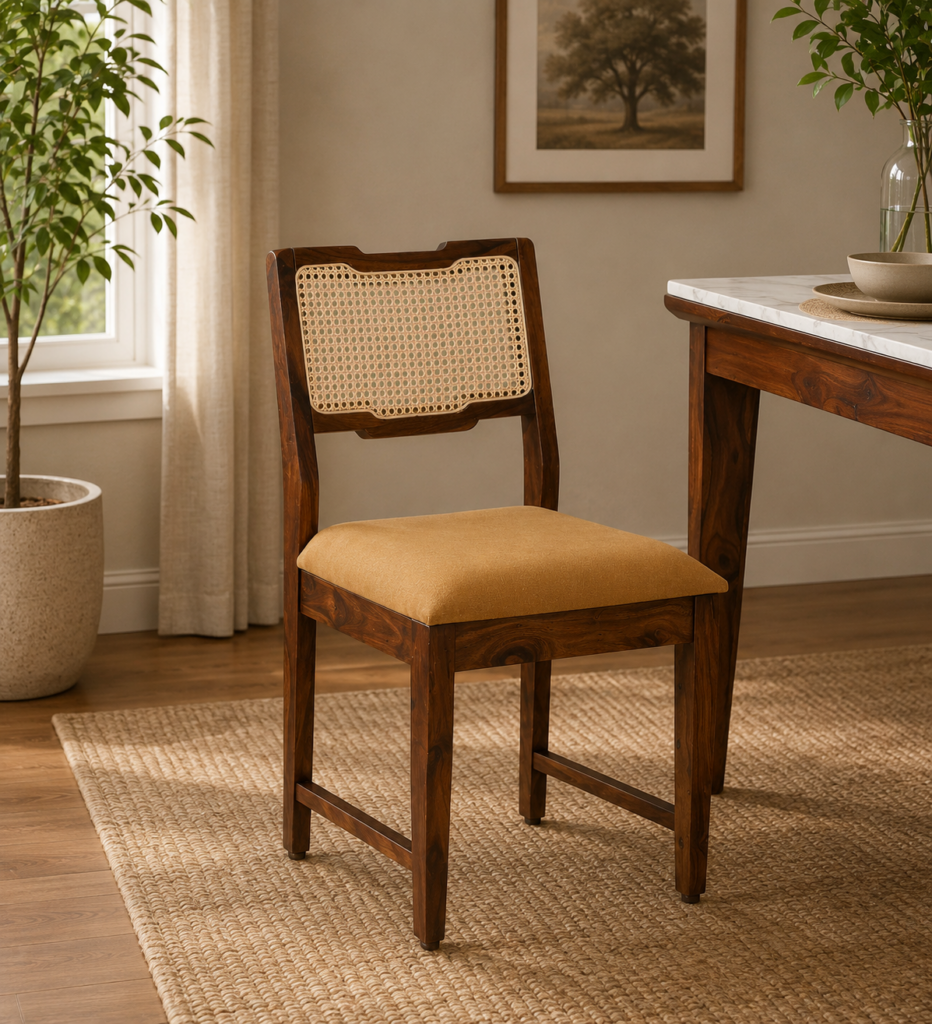 Nain Sheesham Wood Dining Chairs In Provincial Teak Finish (SET OF 2)