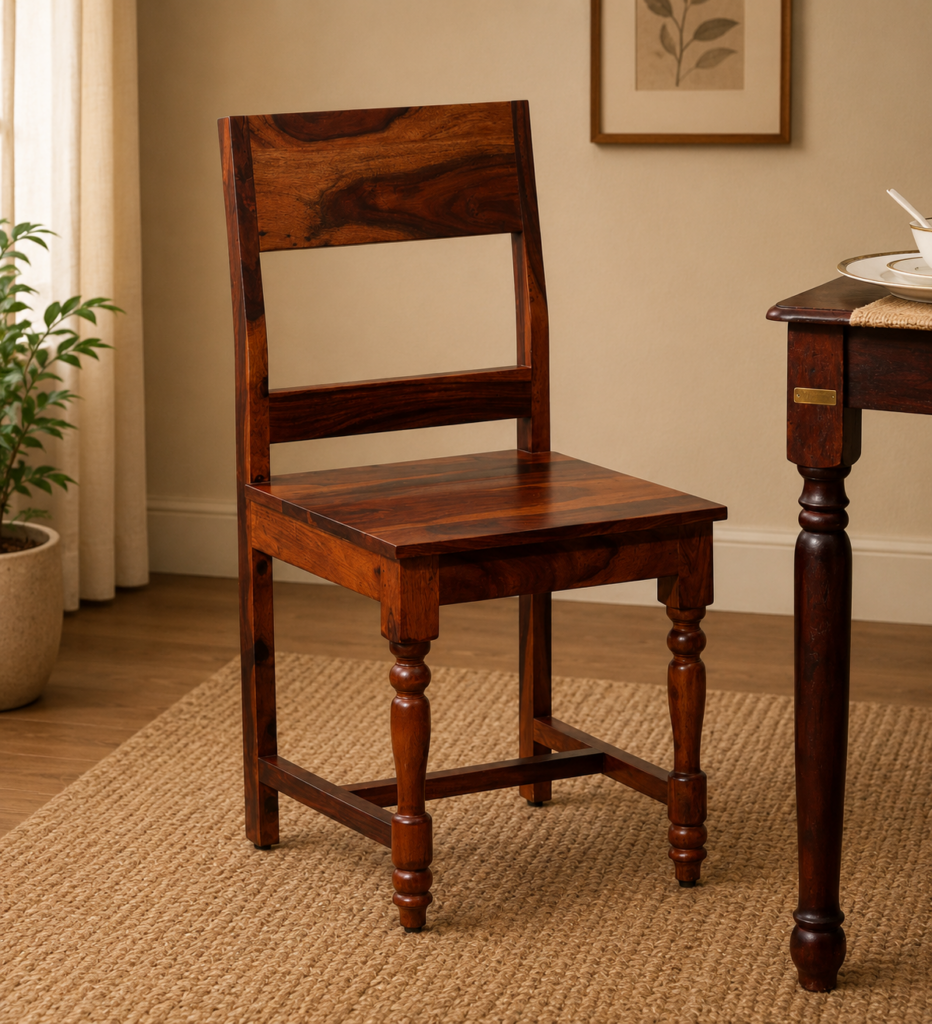 Nain Sheesham Wood Dining Chairs In Honey Oak (SET OF 2))