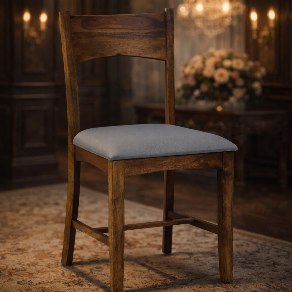 Sapesy Sheesham Wood Dining Chairs in Scratch Resistant Provincial Teak Finish (Set Of 2)