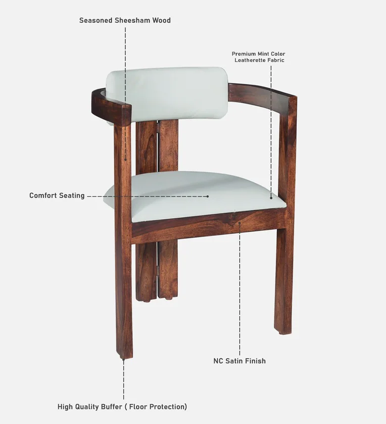 Mall Sheesham Wood Arm chair In Provincial Teak Finish - Image 4