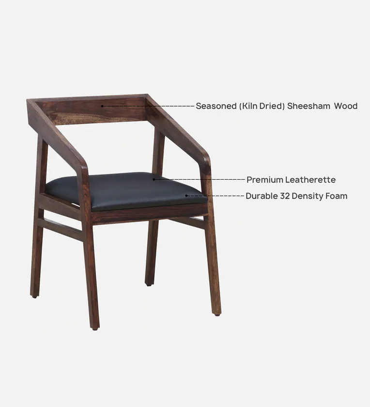 Klint Sheesham Wood Arm Chair In Honey Oak Finish - Image 2
