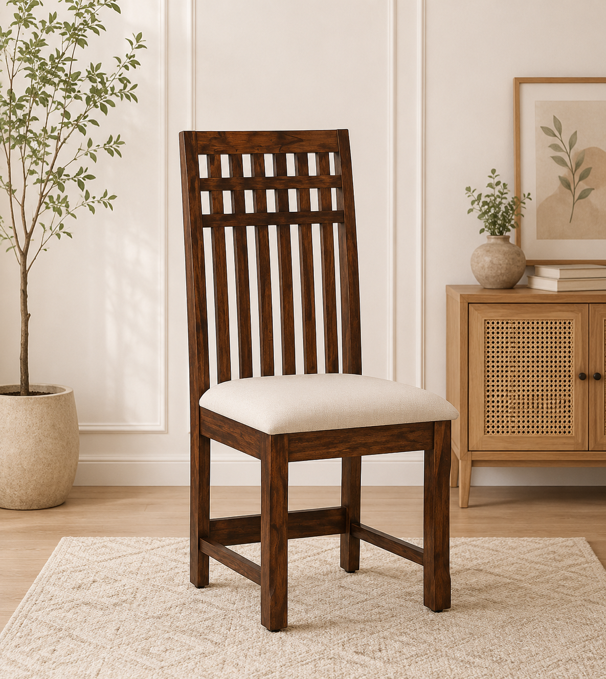 Darson Sheesham Wood Chair in Teak Finish (SET OF 2) - Image 3