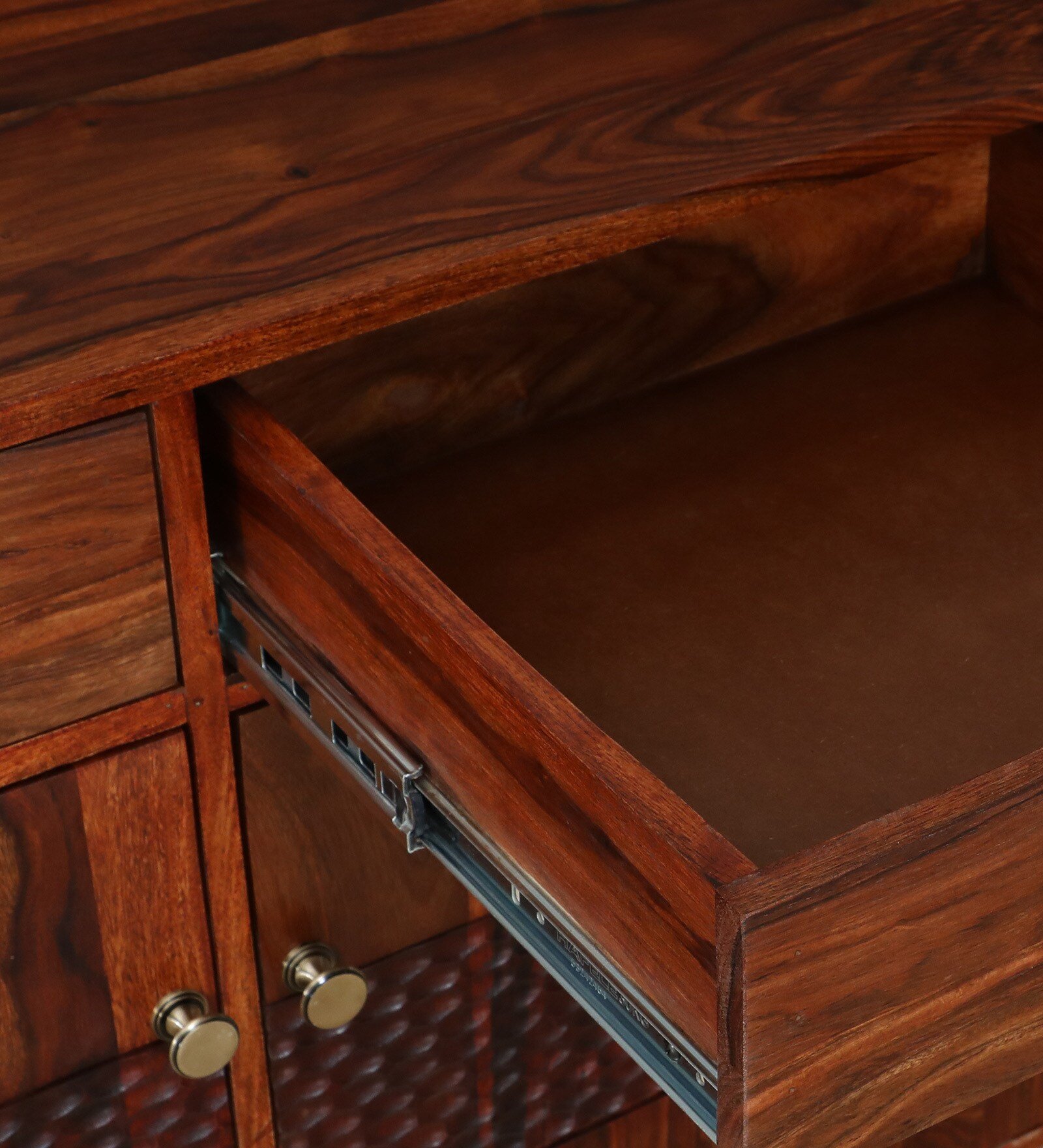 Aspen Sheesham Wood Utility Cabinet in Teak Finish - Image 10