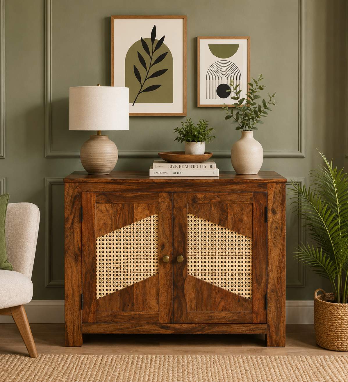 Cedar Bloom Contemporary Storage Cabinet