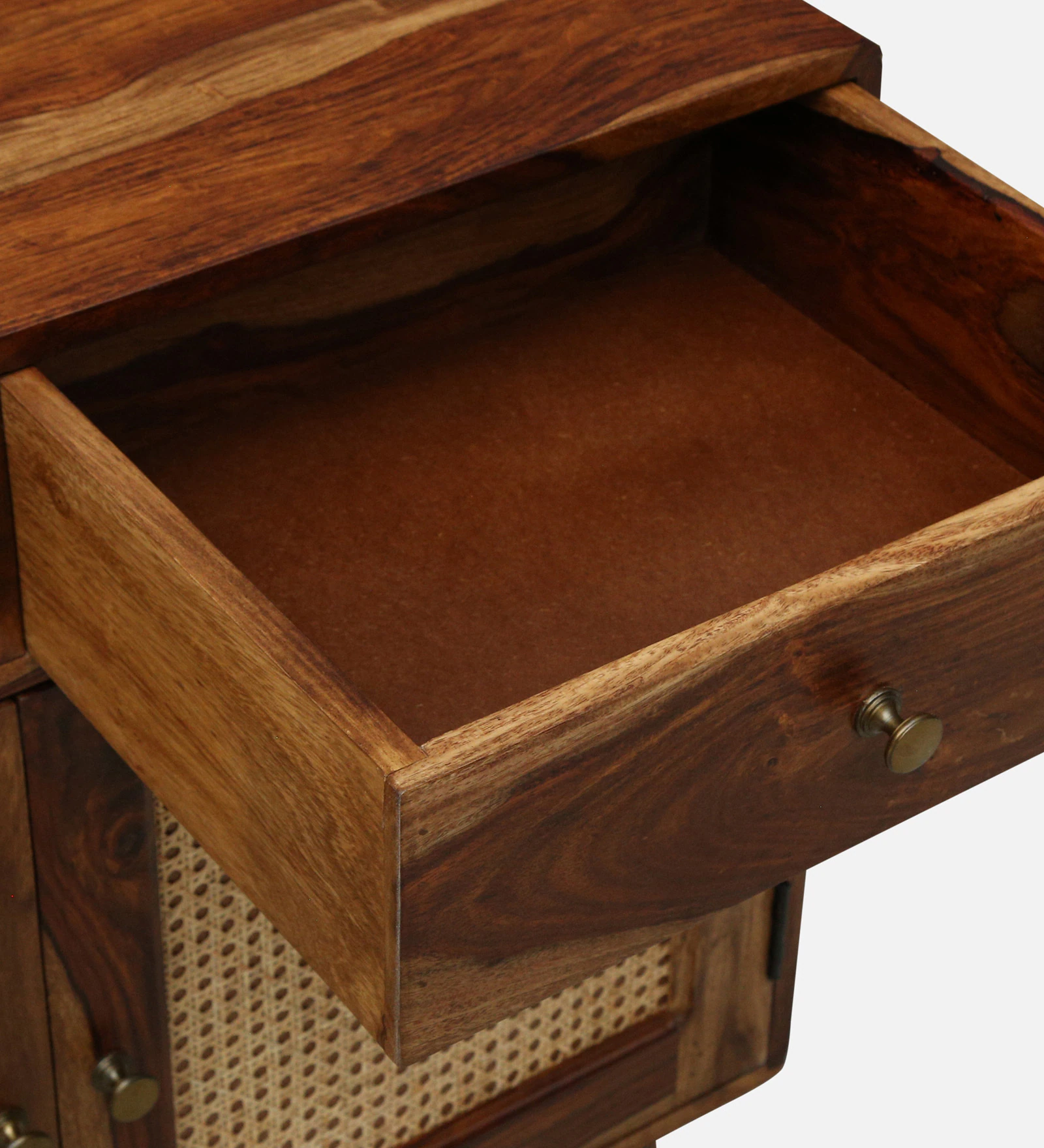 Arnav Sheesham Wood Utility Cabinet With Shelves In Walnut Finish - Image 3
