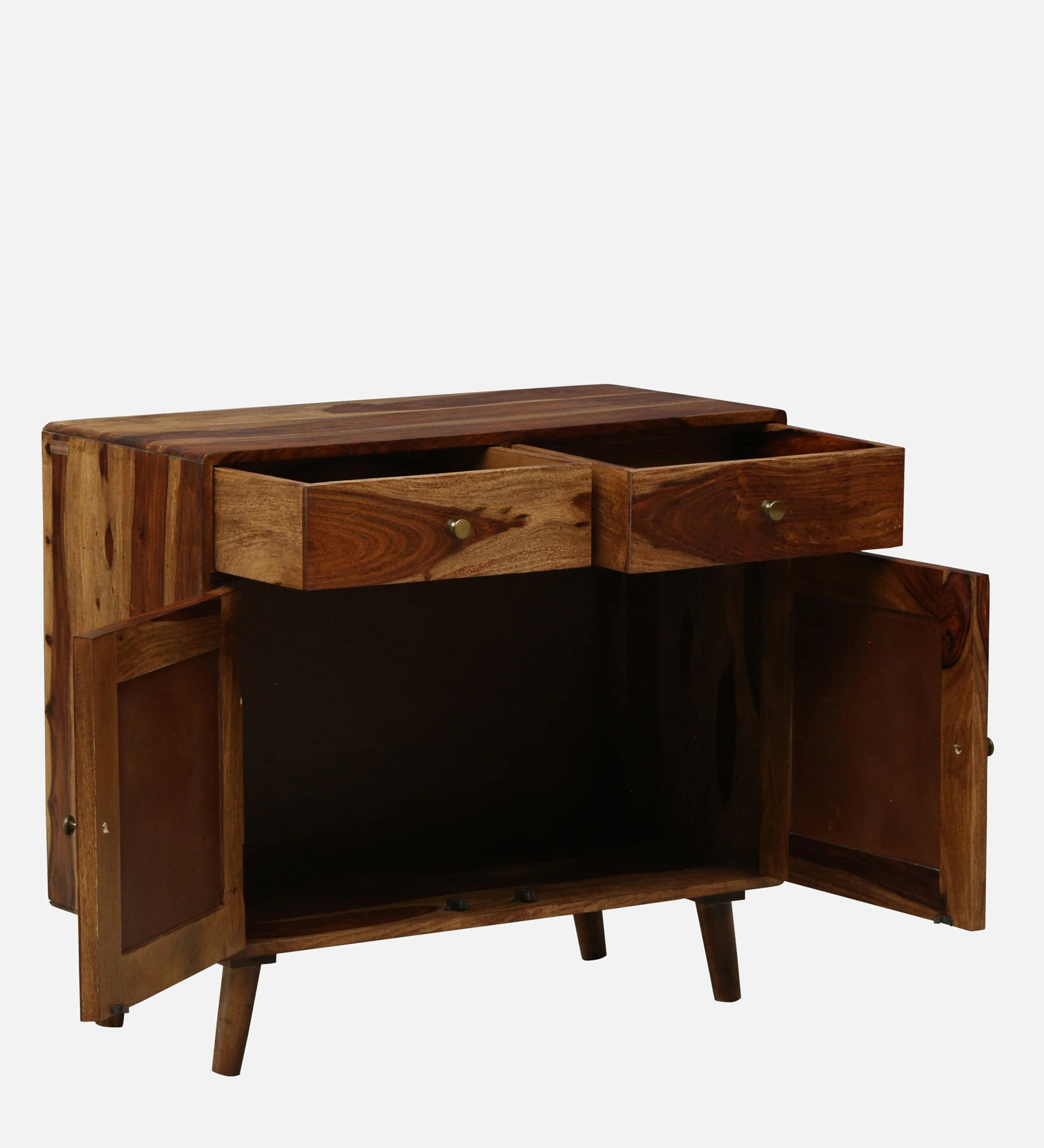 Arnav Sheesham Wood Utility Cabinet With Shelves In Walnut Finish - Image 8