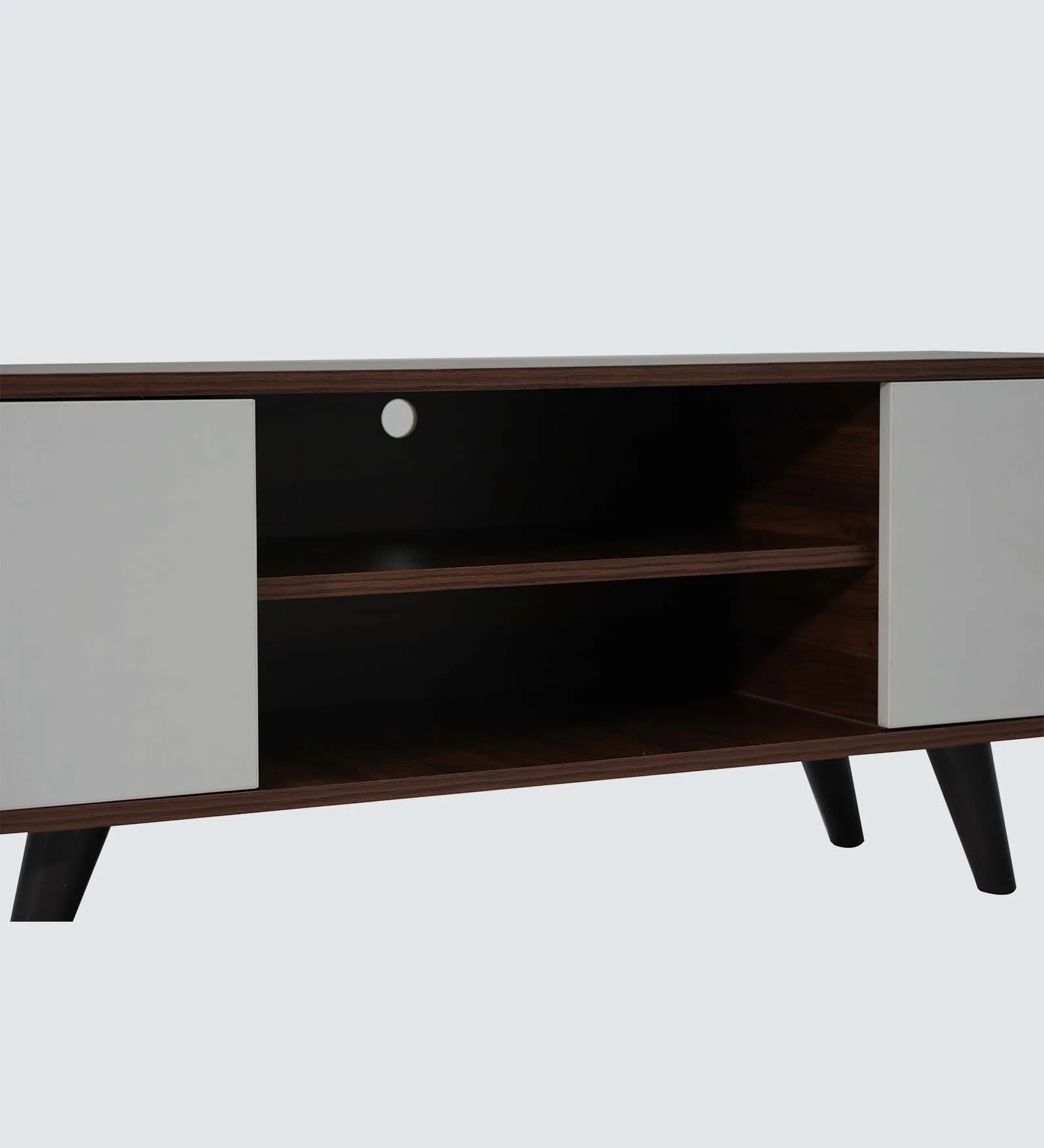 Vanya Solid Sheesham Wood TV Console In Natural Oak Finish - Image 2