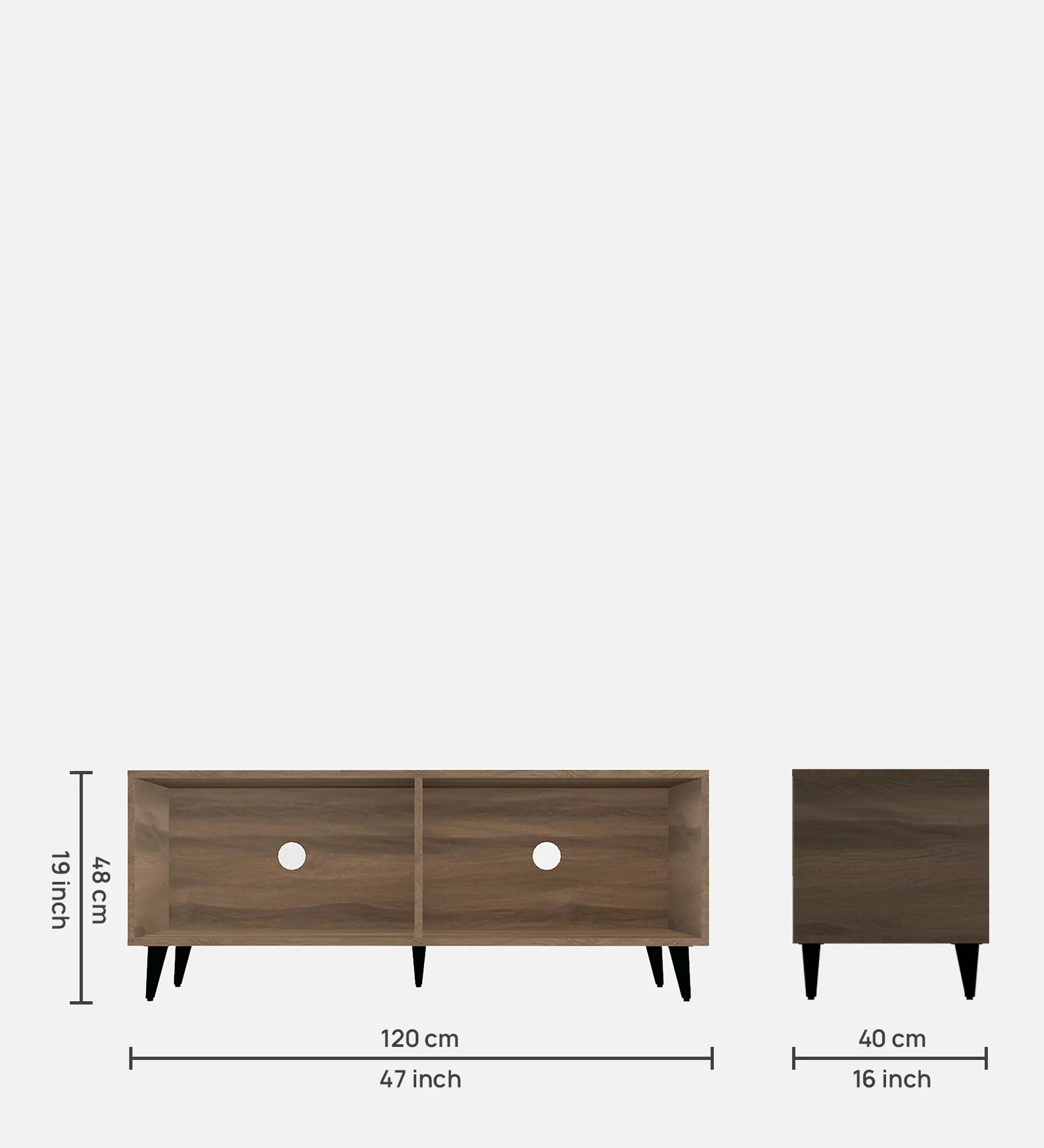 Terraa Handmade Acacia Wood Entertainment Console In Natural Stone Finish - Image 2