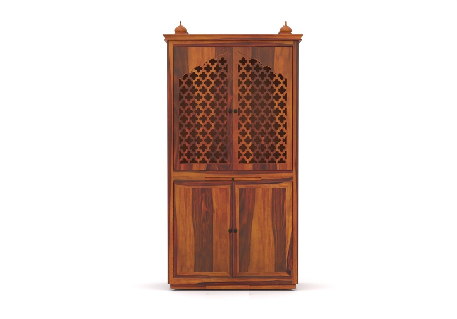 Vanshika Handicrafts Sheesham Wood Pooja Mandir with Cabinet (32x15x60cm) - Image 3
