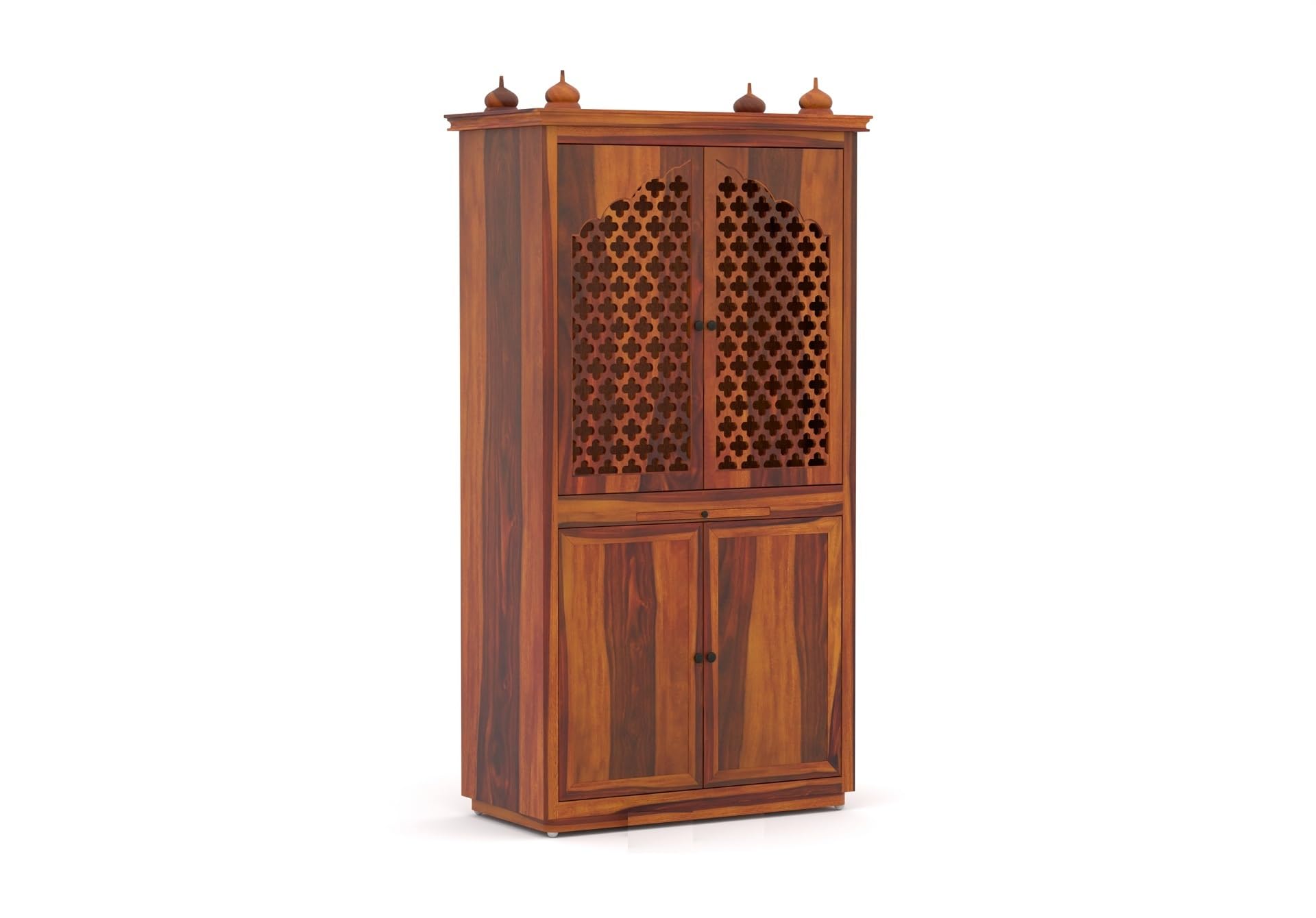 Vanshika Handicrafts Sheesham Wood Pooja Mandir with Cabinet (32x15x60cm) - Image 5