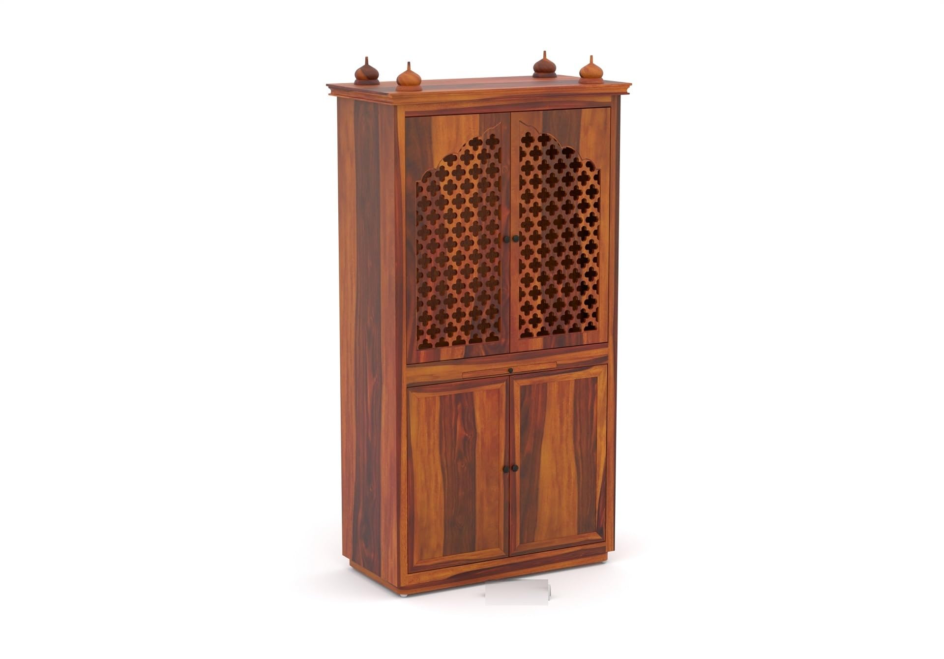 Vanshika Handicrafts Sheesham Wood Pooja Mandir with Cabinet (32x15x60cm) - Image 6