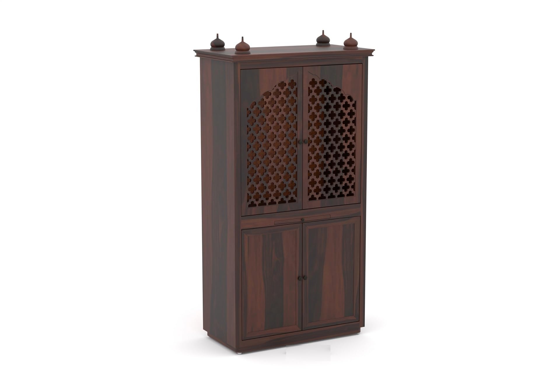 Vanshika Handicrafts Sheesham Wood Pooja Mandir with Cabinet (32x15x60cm) - Image 11