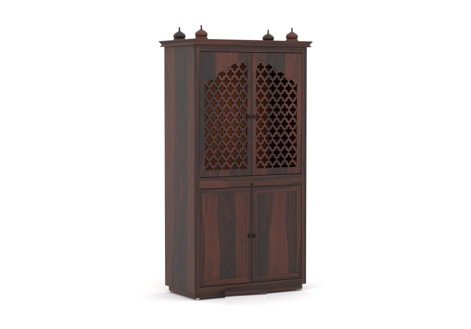 Vanshika Handicrafts Sheesham Wood Pooja Mandir with Cabinet (32x15x60cm) - Image 12