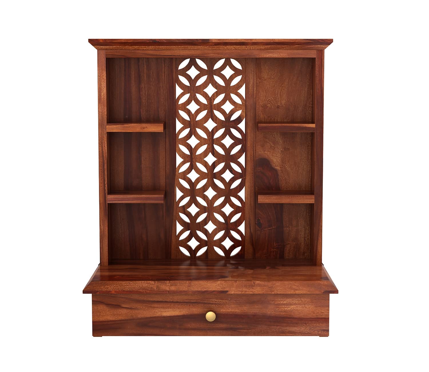 Vanshika Handicrafts Sheesham Wood Pooja Mandir with Cabinet (50x38x71cm) - Image 2