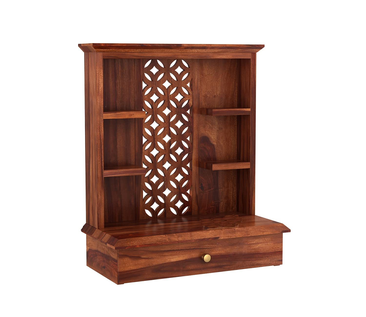 Vanshika Handicrafts Sheesham Wood Pooja Mandir with Cabinet (50x38x71cm) - Image 5