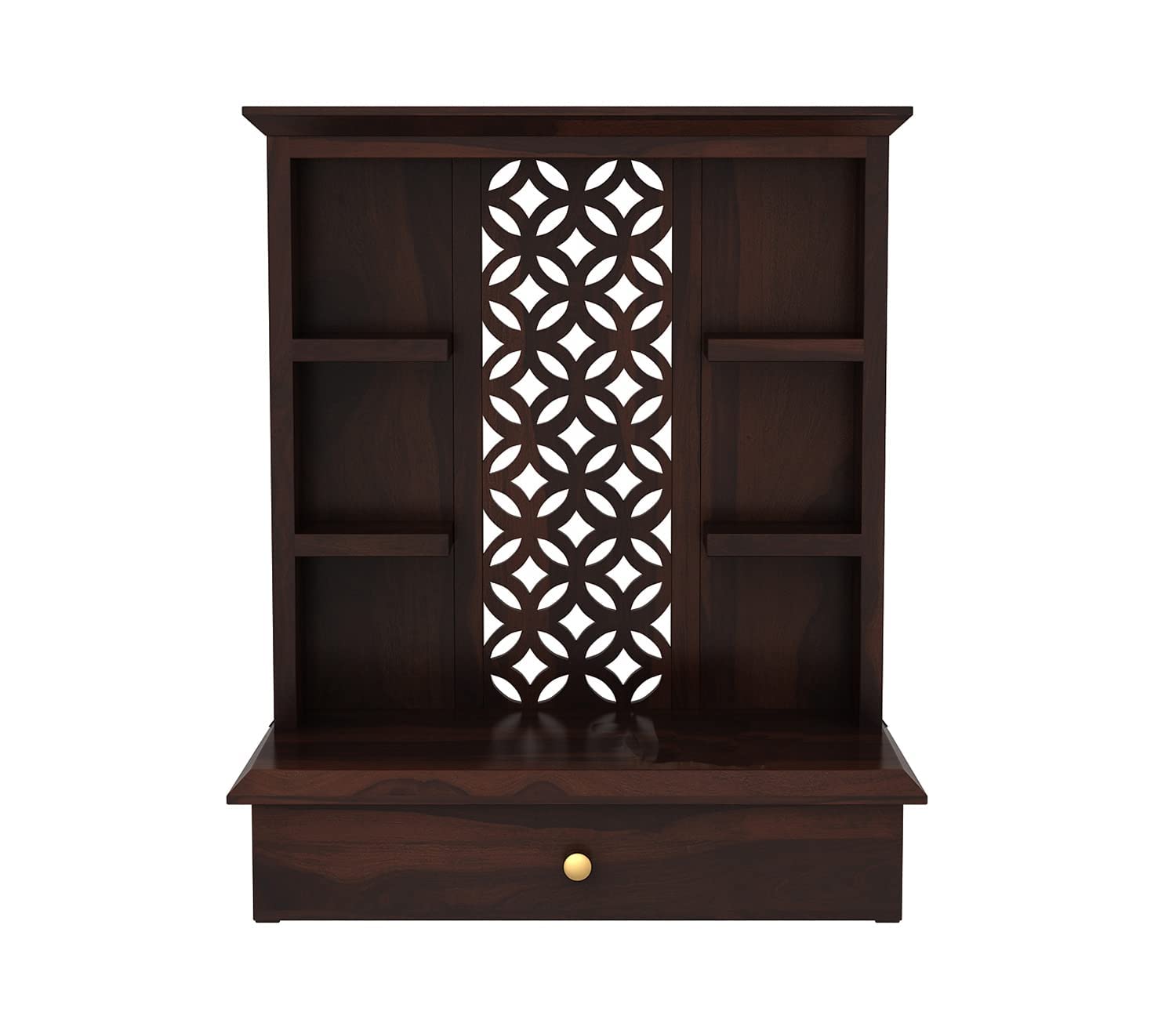 Vanshika Handicrafts Sheesham Wood Pooja Mandir with Cabinet (50x38x71cm) - Image 7