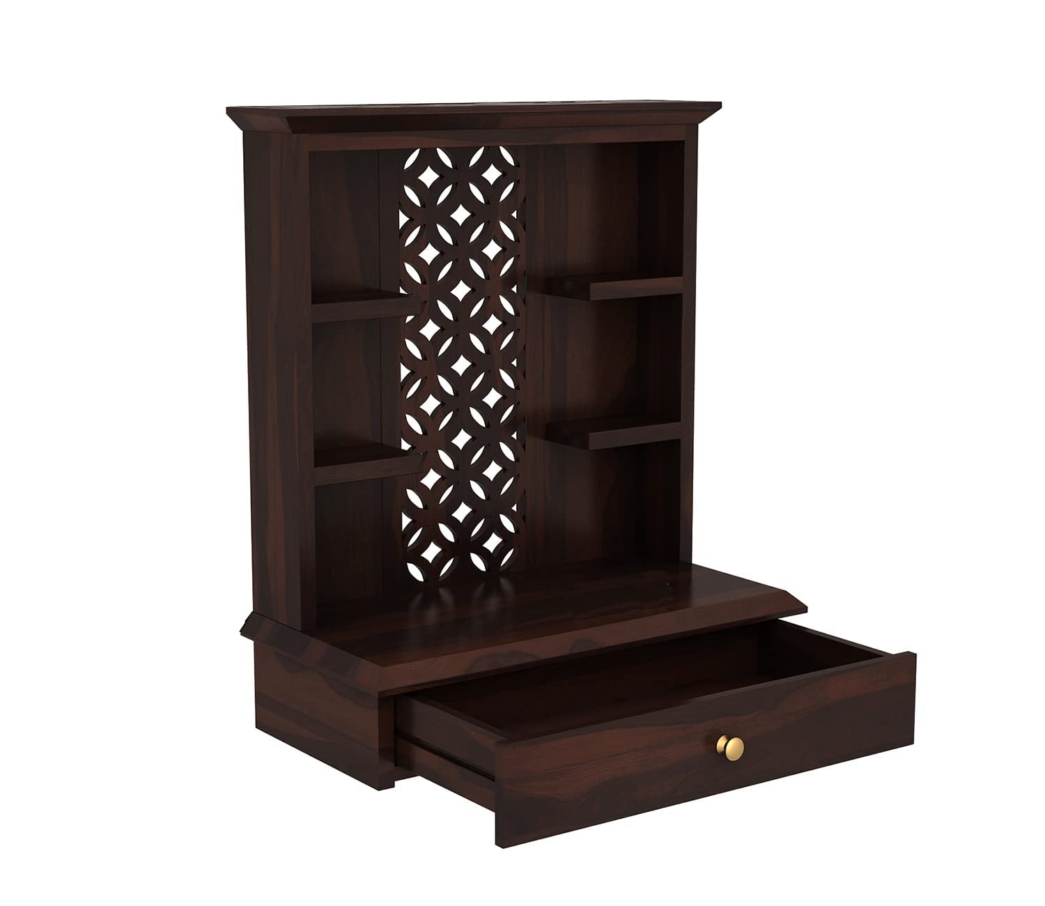 Vanshika Handicrafts Sheesham Wood Pooja Mandir with Cabinet (50x38x71cm) - Image 8